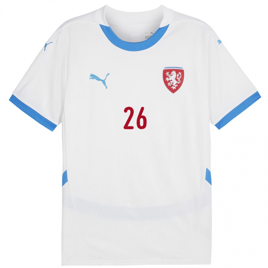 Men Football Czech Republic Matej Jurasek #26 White Away Jersey 24-26 T-Shirt Australia