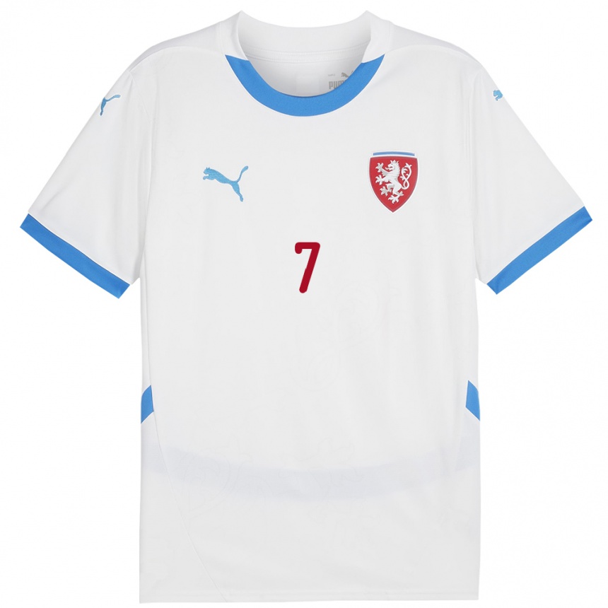 Men Football Czech Republic Adam Pudil #7 White Away Jersey 24-26 T-Shirt Australia