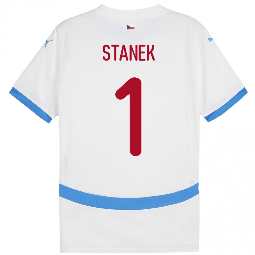 Men Football Czech Republic Jindrich Stanek #1 White Away Jersey 24-26 T-Shirt Australia