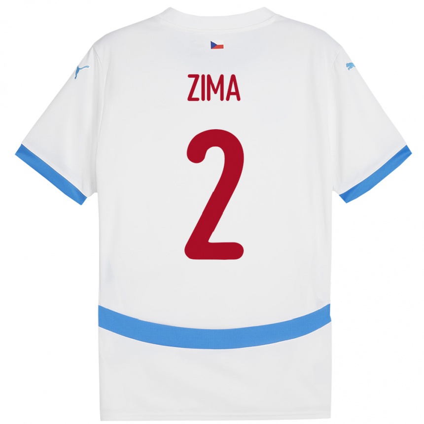 Men Football Czech Republic David Zima #2 White Away Jersey 24-26 T-Shirt Australia