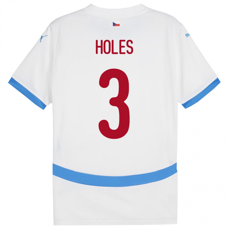 Men Football Czech Republic Tomas Holes #3 White Away Jersey 24-26 T-Shirt Australia