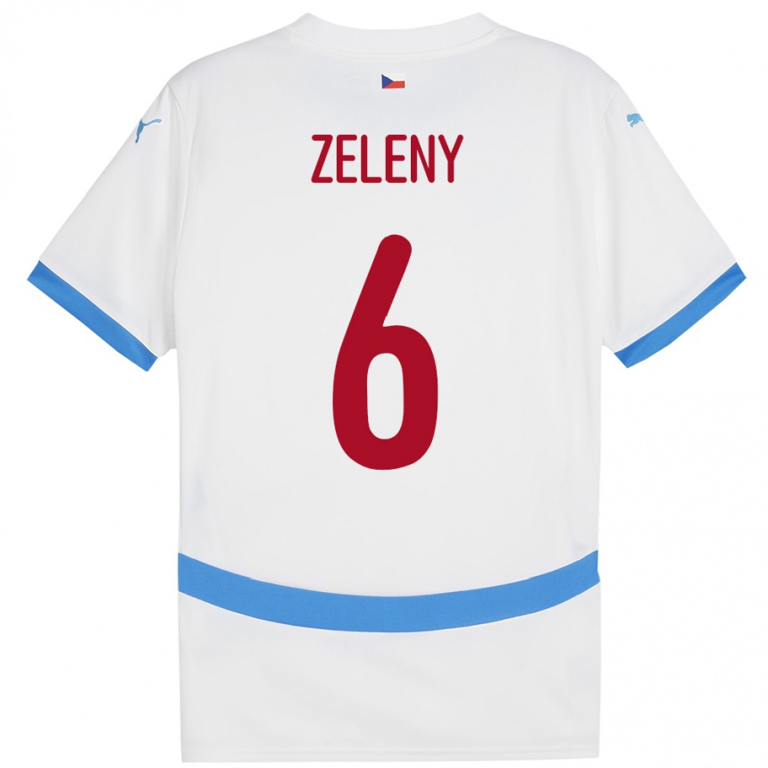 Men Football Czech Republic Jaroslav Zelený #6 White Away Jersey 24-26 T-Shirt Australia