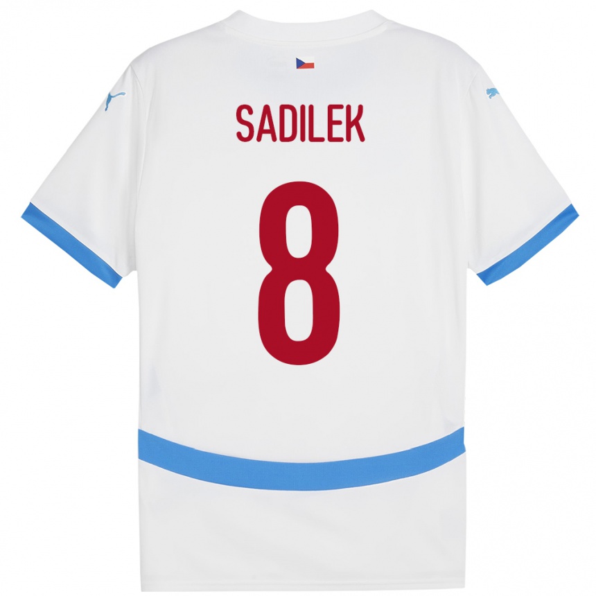 Men Football Czech Republic Michal Sadílek #8 White Away Jersey 24-26 T-Shirt Australia