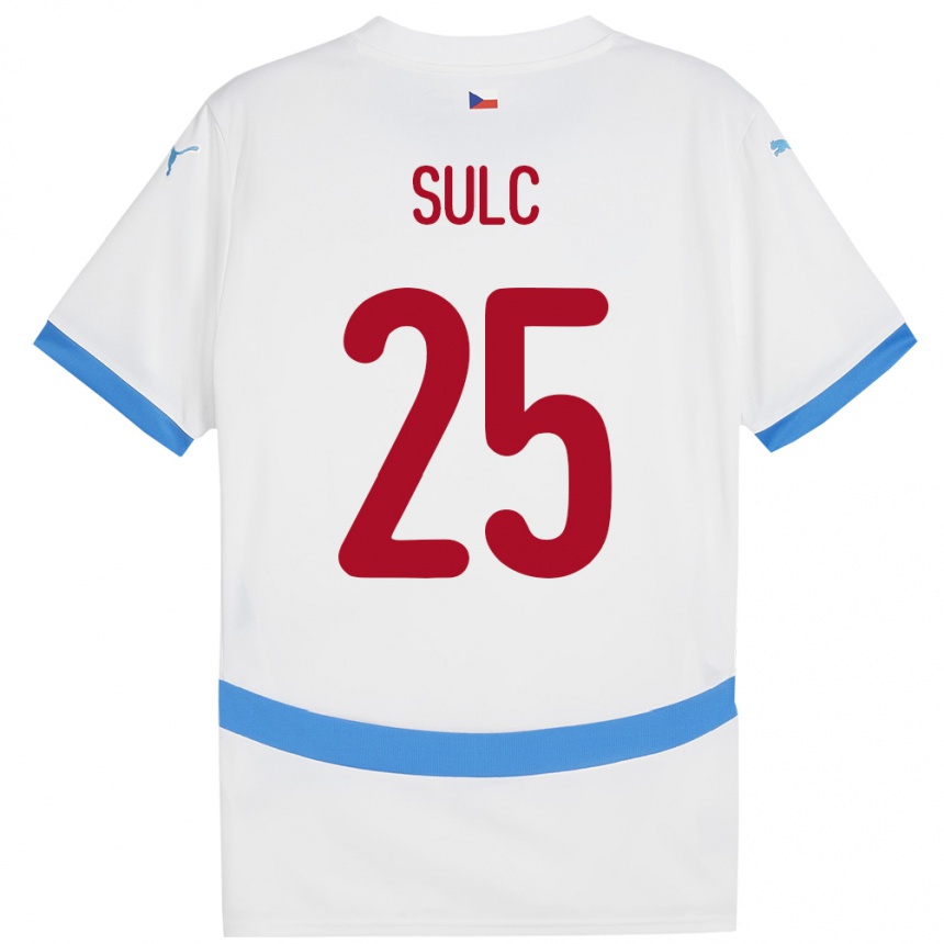 Men Football Czech Republic Pavel Sulc #25 White Away Jersey 24-26 T-Shirt Australia