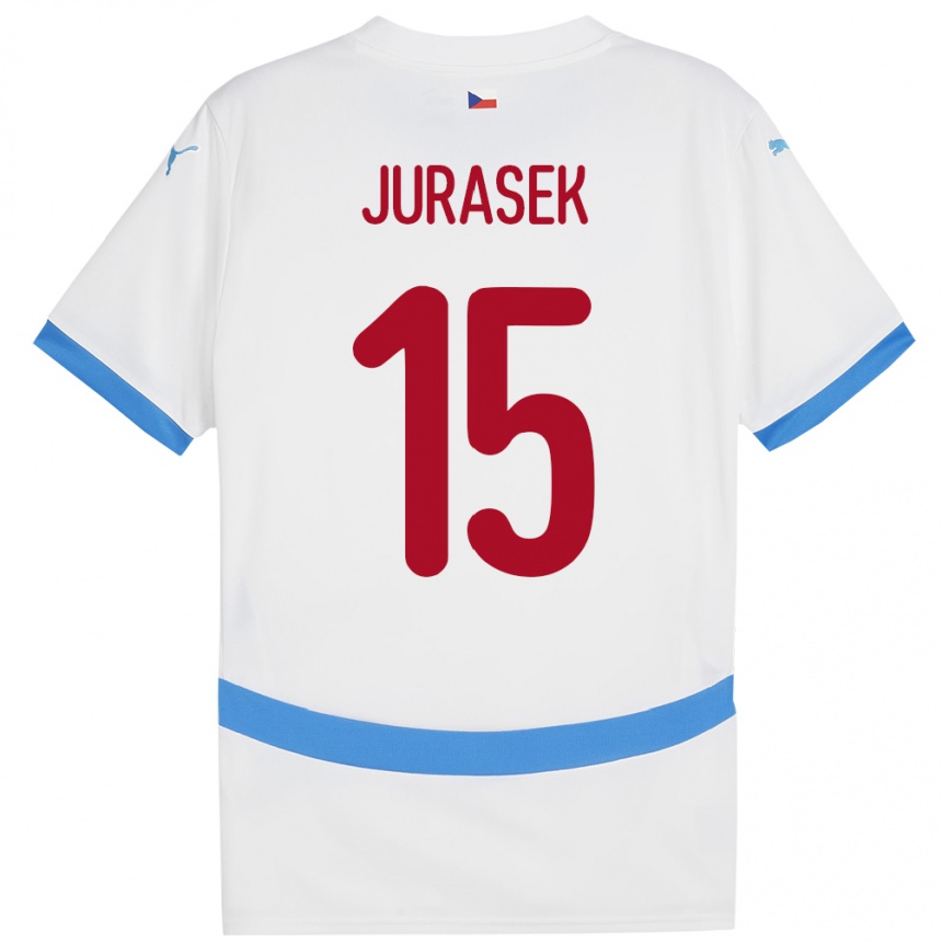 Men Football Czech Republic David Jurásek #15 White Away Jersey 24-26 T-Shirt Australia