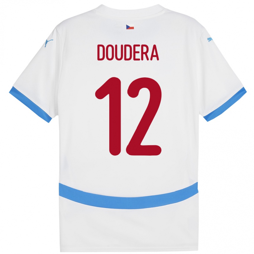 Men Football Czech Republic David Doudera #12 White Away Jersey 24-26 T-Shirt Australia