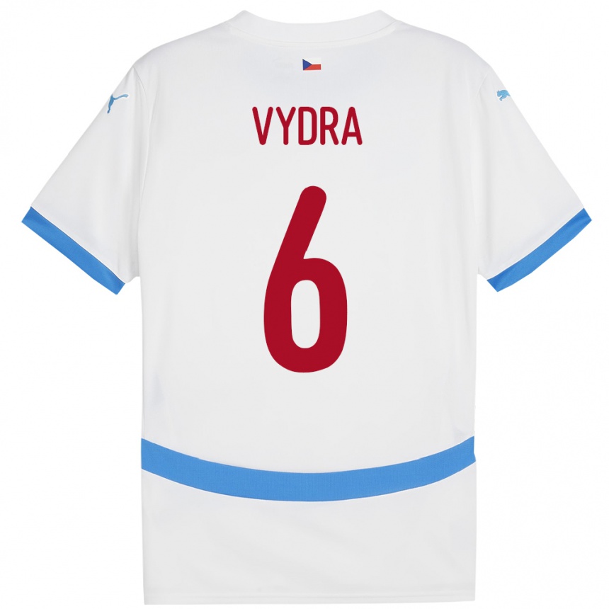 Men Football Czech Republic Patrik Vydra #6 White Away Jersey 24-26 T-Shirt Australia