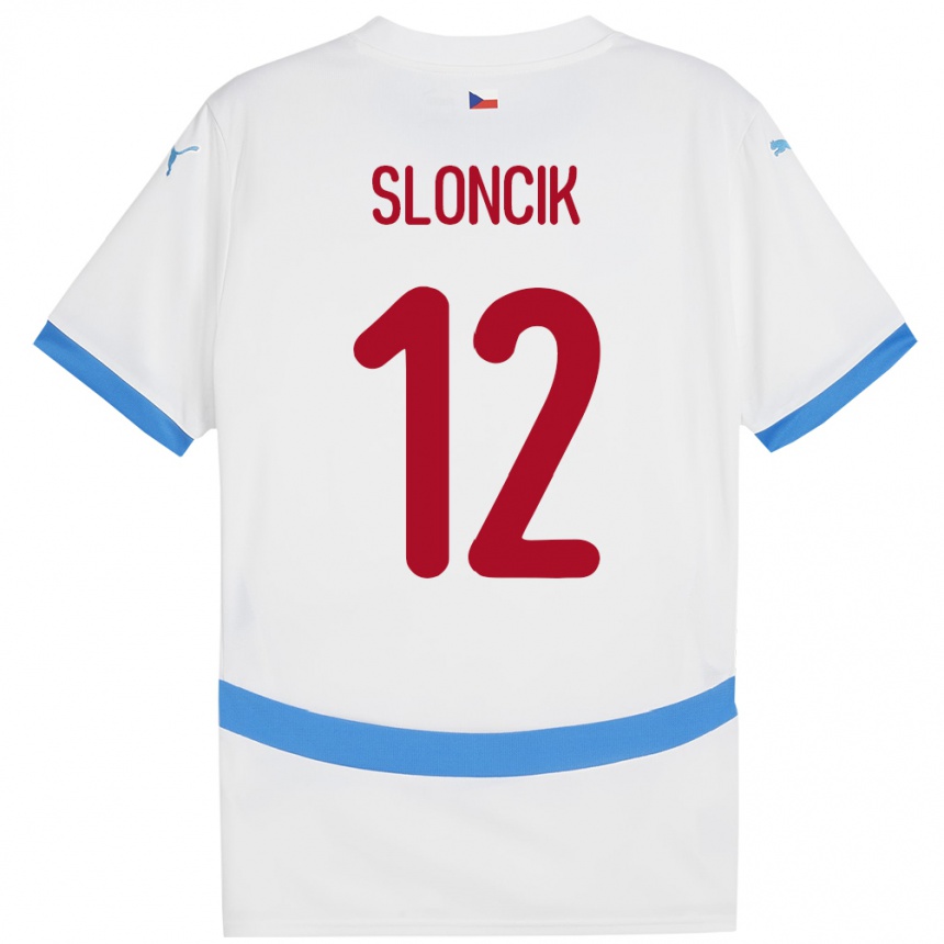 Men Football Czech Republic Tom Sloncik #12 White Away Jersey 24-26 T-Shirt Australia