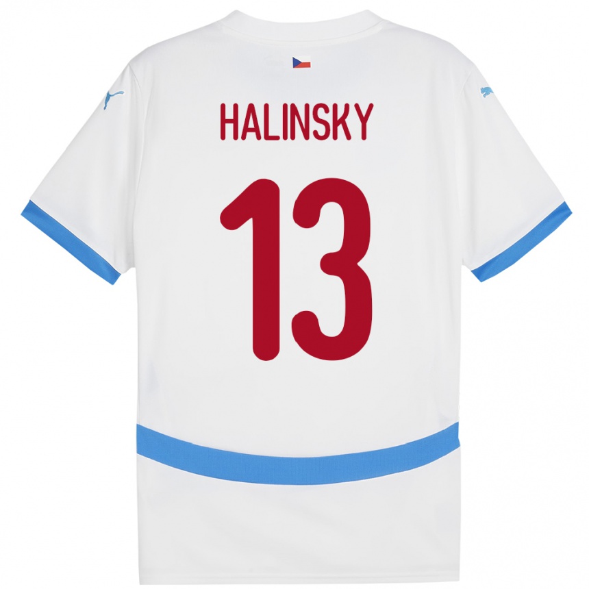 Men Football Czech Republic Denis Halinsky #13 White Away Jersey 24-26 T-Shirt Australia