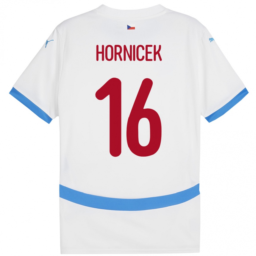 Men Football Czech Republic Lukas Hornicek #16 White Away Jersey 24-26 T-Shirt Australia