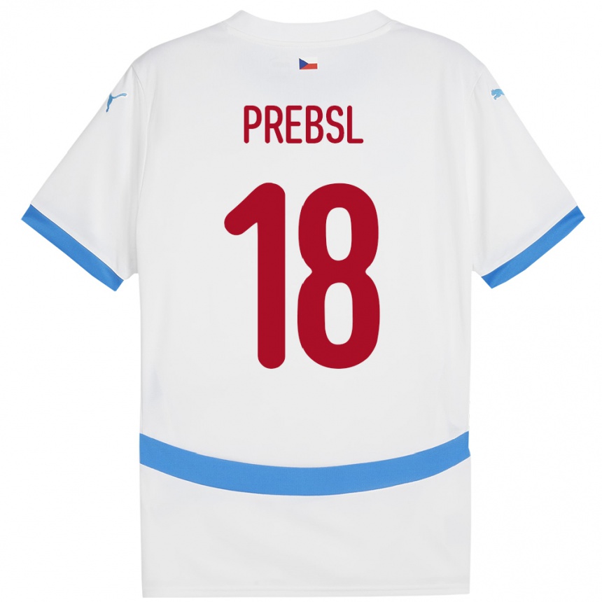 Men Football Czech Republic Filip Prebsl #18 White Away Jersey 24-26 T-Shirt Australia