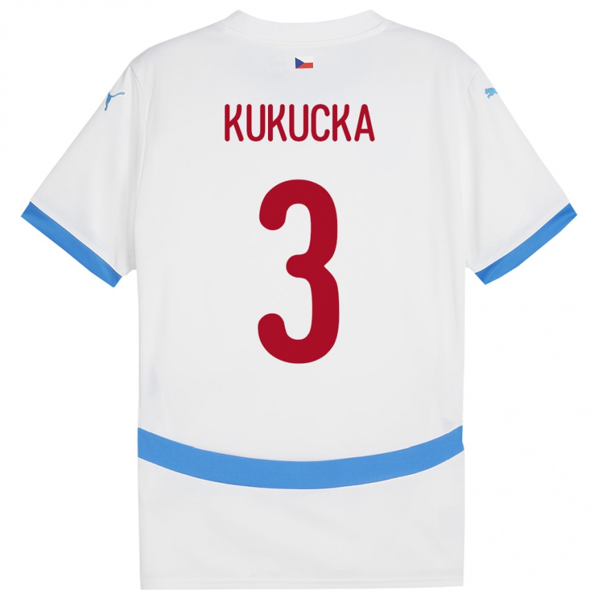 Men Football Czech Republic Ondrej Kukucka #3 White Away Jersey 24-26 T-Shirt Australia