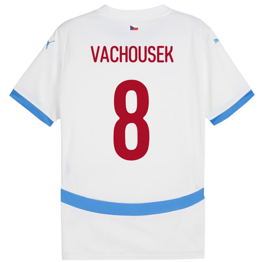 Men Football Czech Republic Tadeas Vachousek #8 White Away Jersey 24-26 T-Shirt Australia