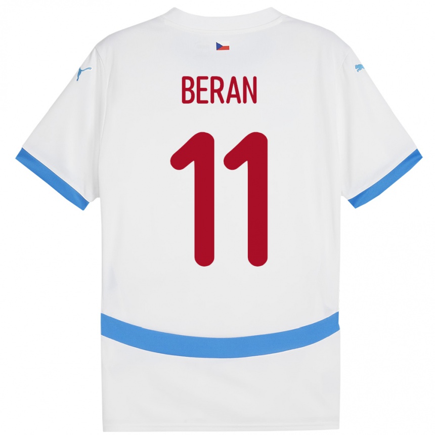 Men Football Czech Republic Stepan Beran #11 White Away Jersey 24-26 T-Shirt Australia