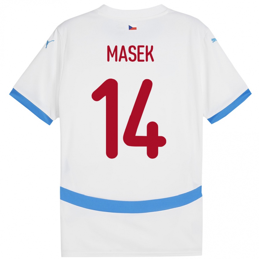 Men Football Czech Republic Lukas Masek #14 White Away Jersey 24-26 T-Shirt Australia