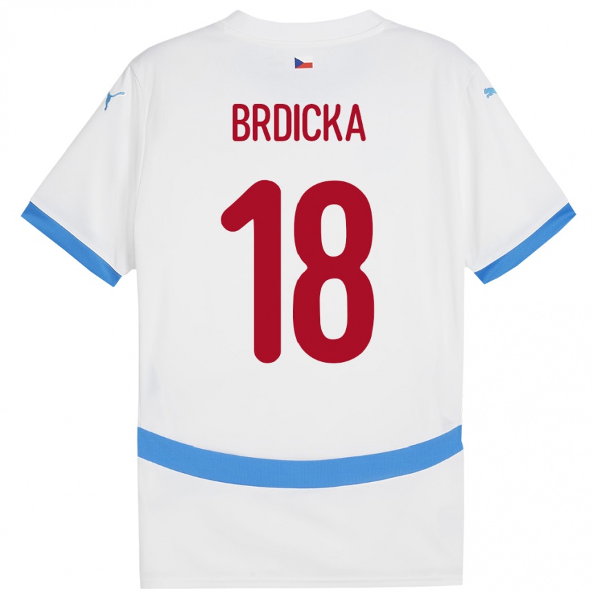 Men Football Czech Republic Filip Brdicka #18 White Away Jersey 24-26 T-Shirt Australia