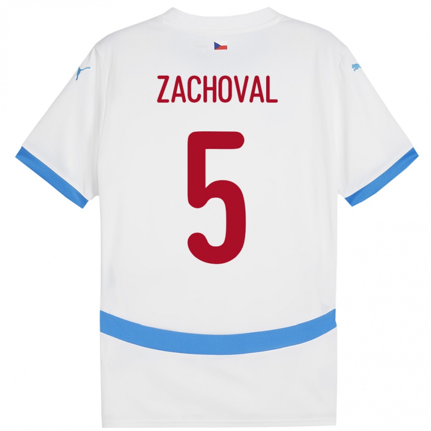 Men Football Czech Republic Matej Zachoval #5 White Away Jersey 24-26 T-Shirt Australia