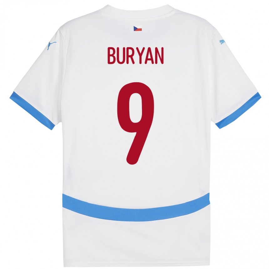 Men Football Czech Republic Jan Buryan #9 White Away Jersey 24-26 T-Shirt Australia