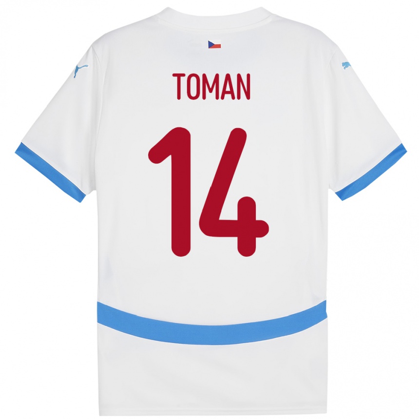 Men Football Czech Republic Zdenek Toman #14 White Away Jersey 24-26 T-Shirt Australia