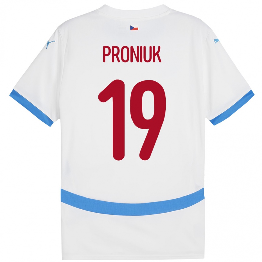 Men Football Czech Republic Adam Proniuk #19 White Away Jersey 24-26 T-Shirt Australia