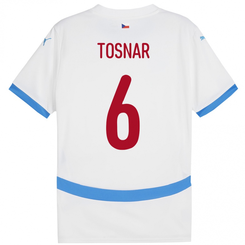 Men Football Czech Republic Jakub Tosnar #6 White Away Jersey 24-26 T-Shirt Australia