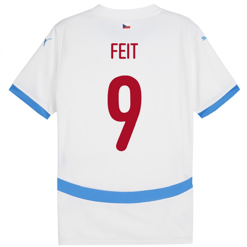 Men Football Czech Republic Jan Feit #9 White Away Jersey 24-26 T-Shirt Australia