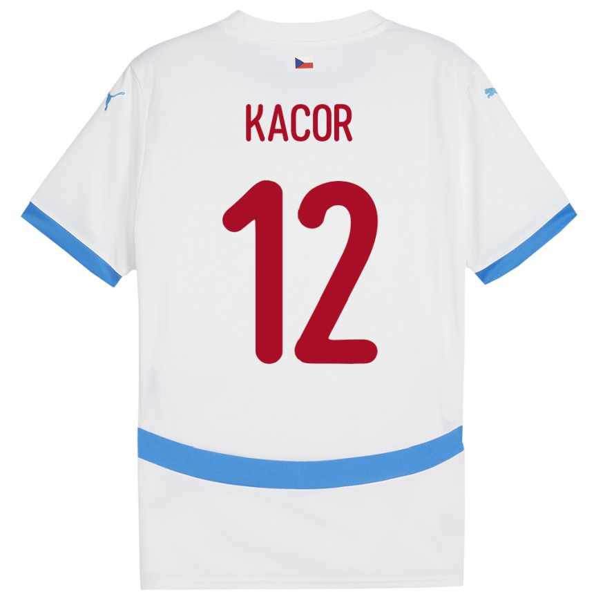 Men Football Czech Republic Pavel Kacor #12 White Away Jersey 24-26 T-Shirt Australia