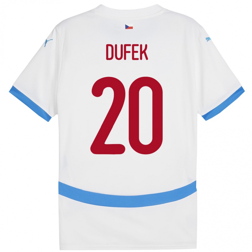 Men Football Czech Republic Jakub Dufek #20 White Away Jersey 24-26 T-Shirt Australia