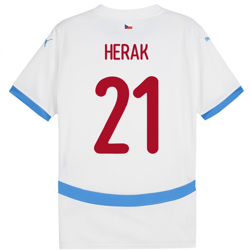 Men Football Czech Republic Frantisek Herak #21 White Away Jersey 24-26 T-Shirt Australia