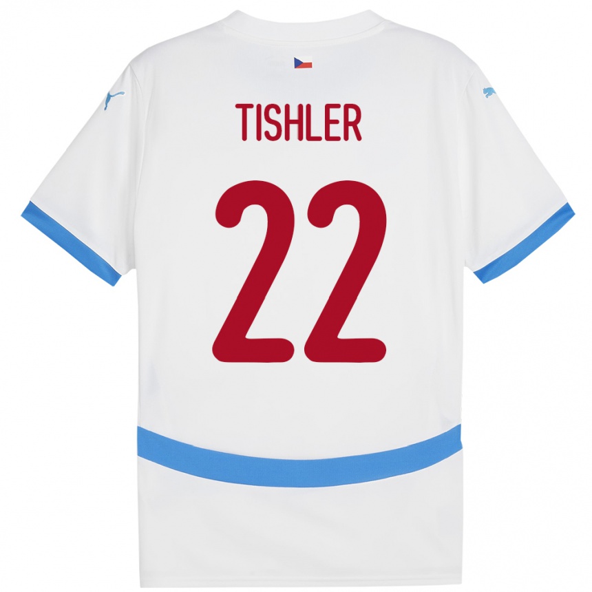 Men Football Czech Republic Daniel Tishler #22 White Away Jersey 24-26 T-Shirt Australia