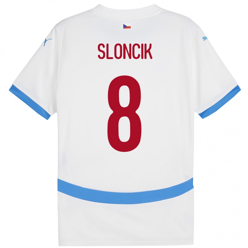 Men Football Czech Republic Simon Sloncik #8 White Away Jersey 24-26 T-Shirt Australia