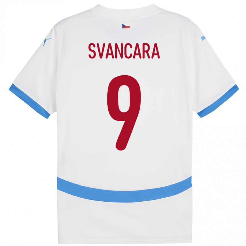 Men Football Czech Republic Daniel Svancara #9 White Away Jersey 24-26 T-Shirt Australia