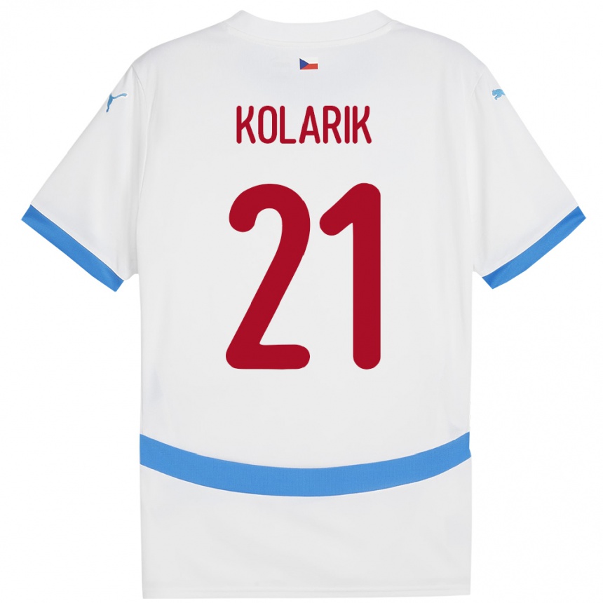 Men Football Czech Republic Josef Kolarik #21 White Away Jersey 24-26 T-Shirt Australia