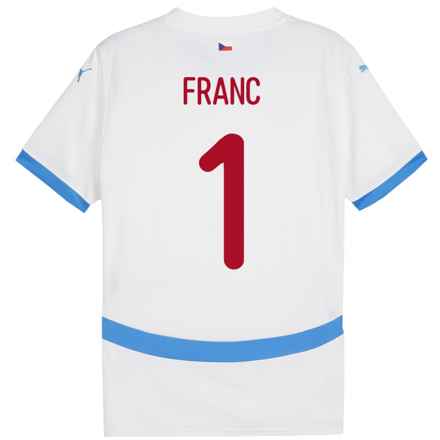 Men Football Czech Republic Lukas Franc #1 White Away Jersey 24-26 T-Shirt Australia