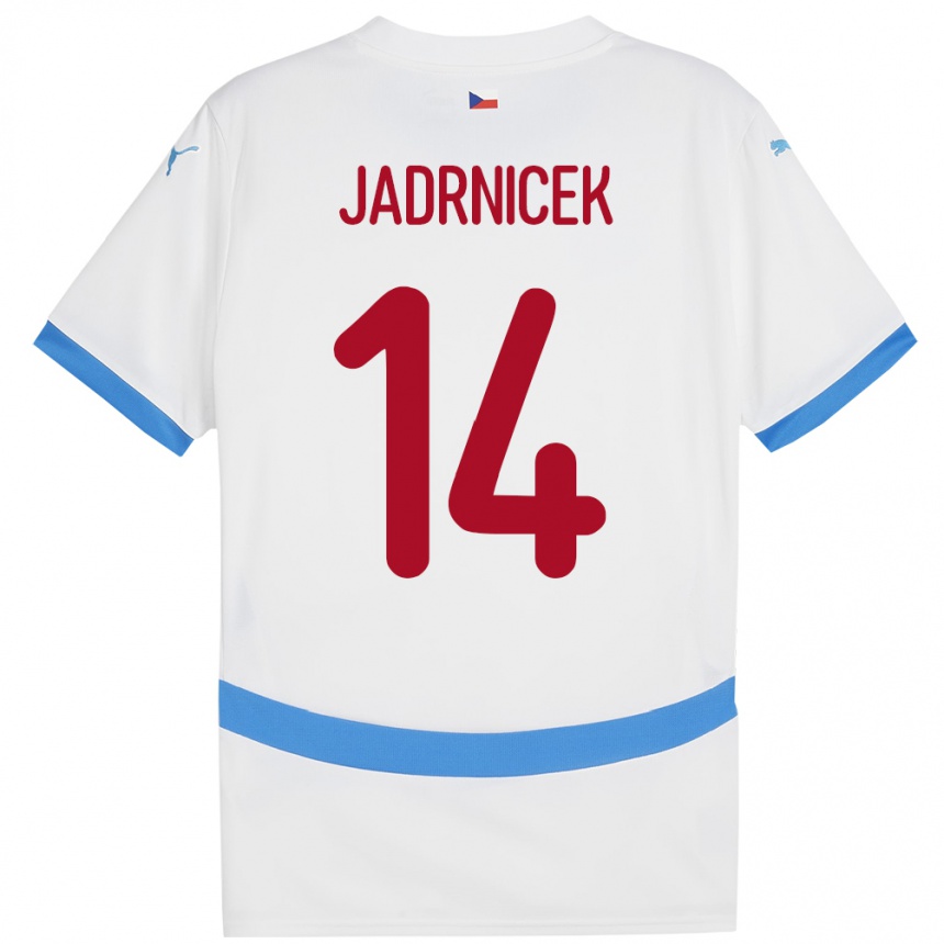 Men Football Czech Republic Nikola Jadrnicek #14 White Away Jersey 24-26 T-Shirt Australia