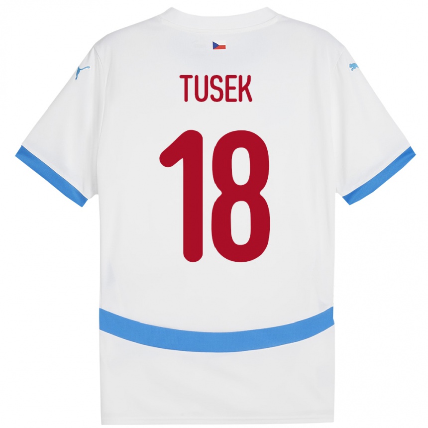 Men Football Czech Republic Adam Tusek #18 White Away Jersey 24-26 T-Shirt Australia