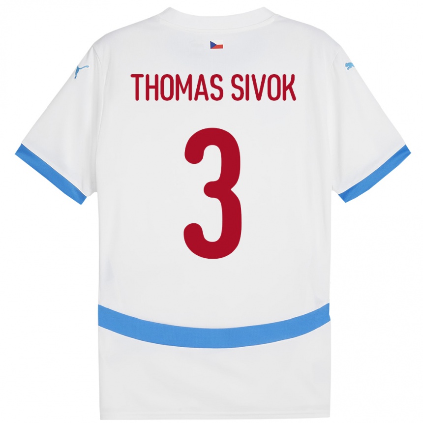 Men Football Czech Republic Andre Thomas Sivok #3 White Away Jersey 24-26 T-Shirt Australia