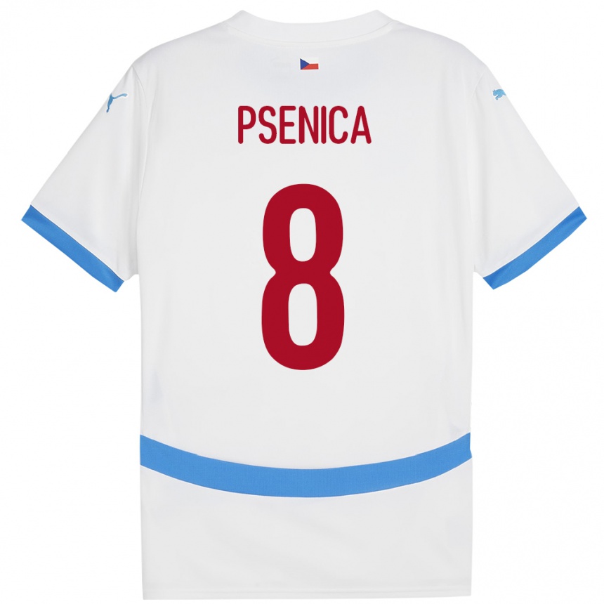 Men Football Czech Republic Jiri Psenica #8 White Away Jersey 24-26 T-Shirt Australia