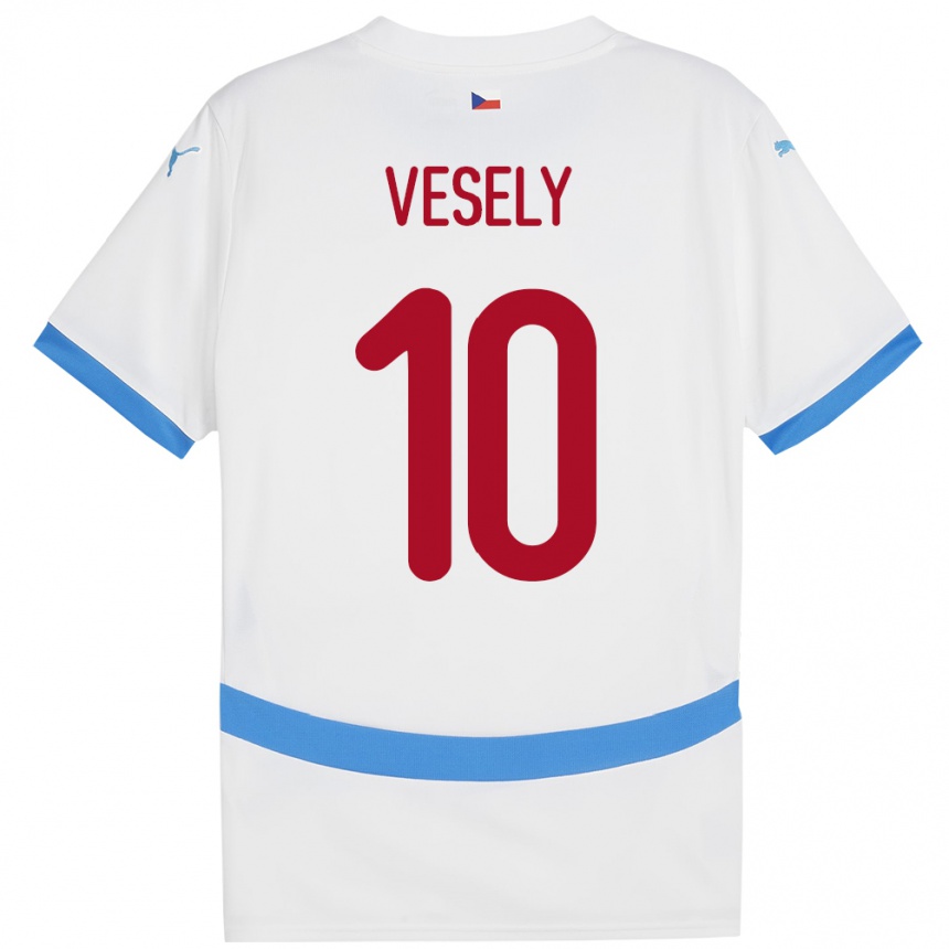 Men Football Czech Republic David Vesely #10 White Away Jersey 24-26 T-Shirt Australia