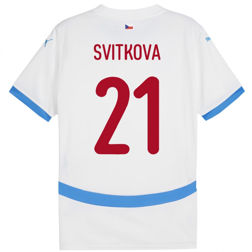 Men Football Czech Republic Kateřina Svitková #21 White Away Jersey 24-26 T-Shirt Australia