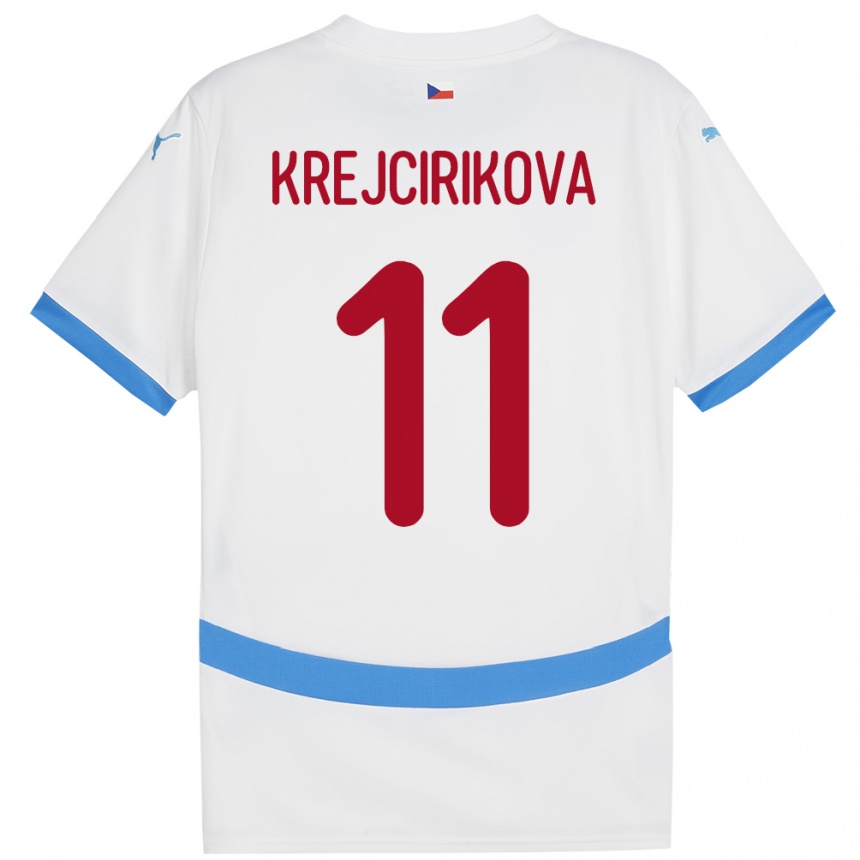 Men Football Czech Republic Tereza Krejčiříková #11 White Away Jersey 24-26 T-Shirt Australia