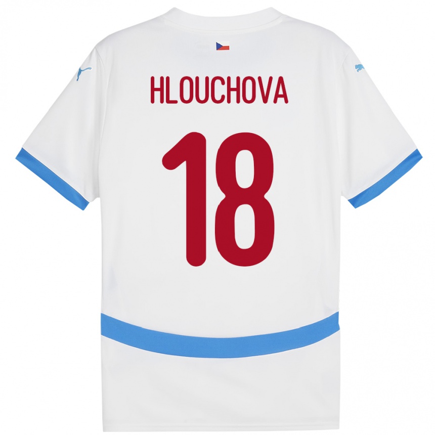 Men Football Czech Republic Radka Hlouchová #18 White Away Jersey 24-26 T-Shirt Australia