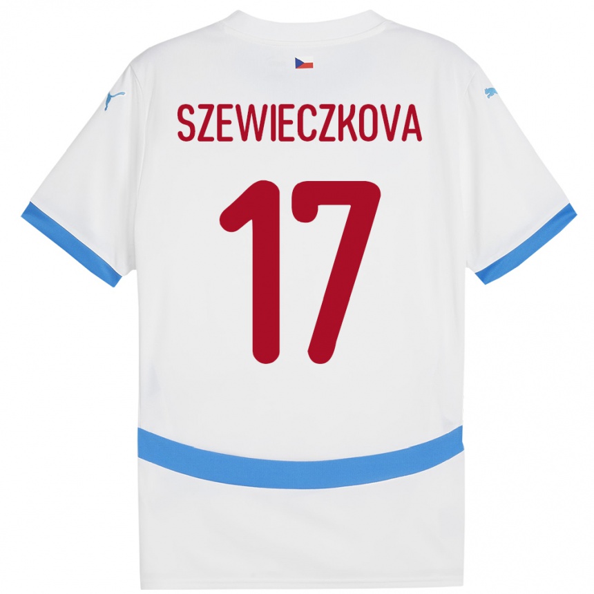 Men Football Czech Republic Tereza Szewieczková #17 White Away Jersey 24-26 T-Shirt Australia