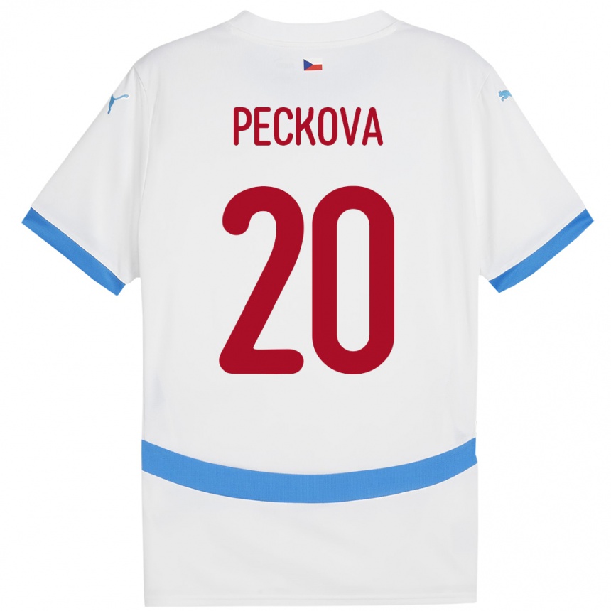 Men Football Czech Republic Alena Pěčková #20 White Away Jersey 24-26 T-Shirt Australia