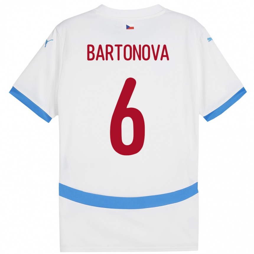 Men Football Czech Republic Eva Bartoňová #6 White Away Jersey 24-26 T-Shirt Australia