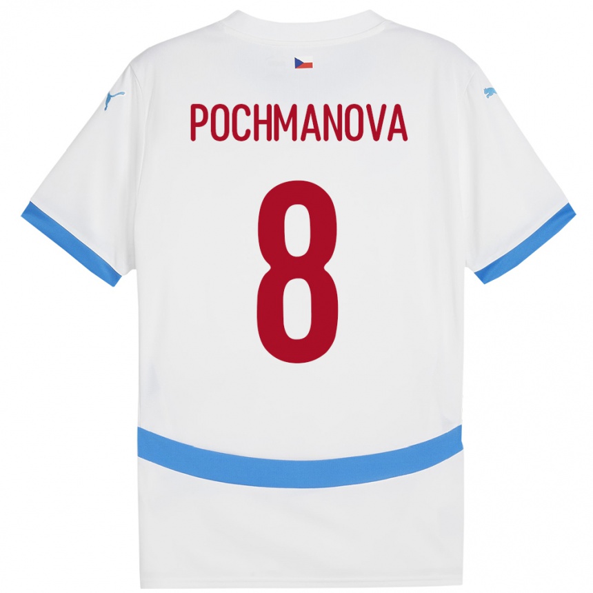 Men Football Czech Republic Aneta Pochmanová #8 White Away Jersey 24-26 T-Shirt Australia