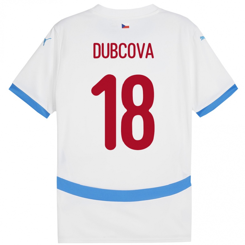 Men Football Czech Republic Kamila Dubcová #18 White Away Jersey 24-26 T-Shirt Australia