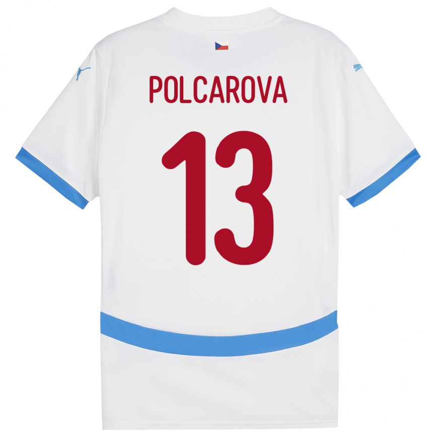 Men Football Czech Republic Barbora Polcarová #13 White Away Jersey 24-26 T-Shirt Australia