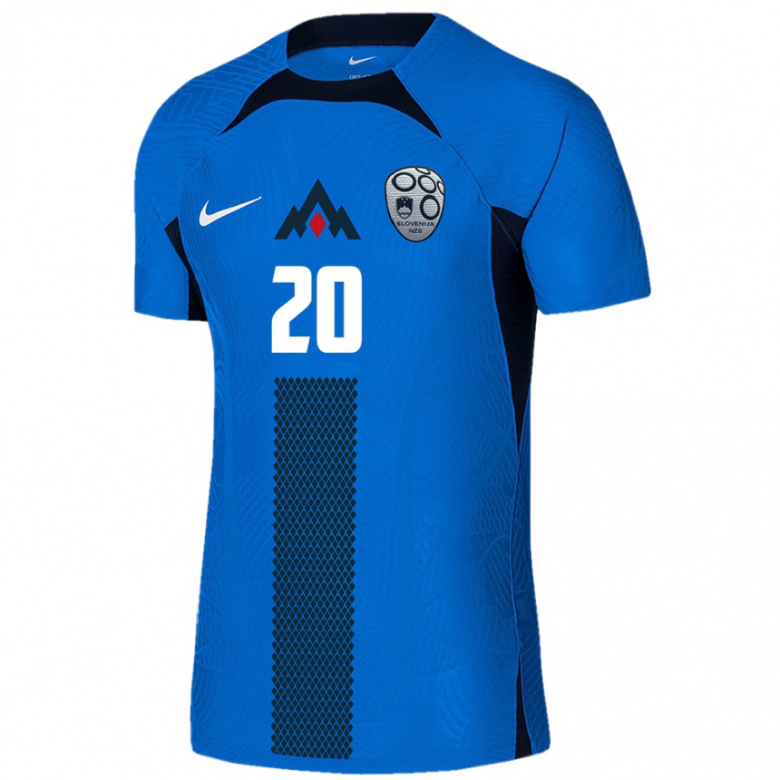 Men Football Slovenia Anej Lorbek #20 Blue Away Jersey 24-26 T-Shirt Australia