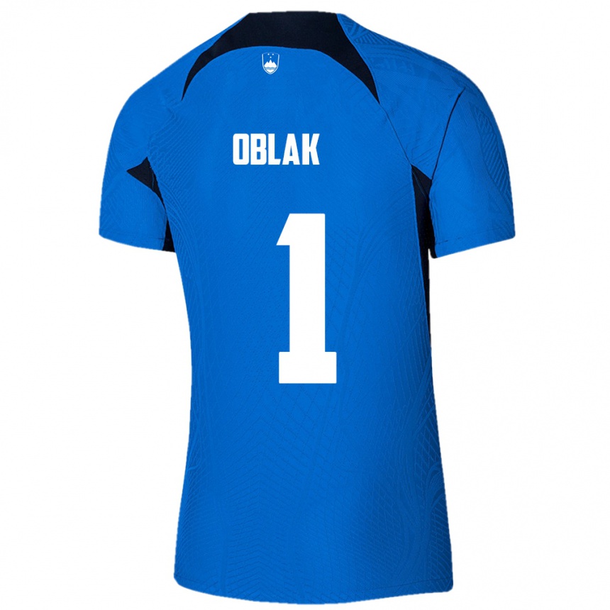 Men Football Slovenia Jan Oblak #1 Blue Away Jersey 24-26 T-Shirt Australia